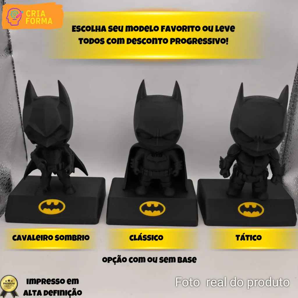 Batman miniatura 3D Colecionável – Escolha o modelo | Geek