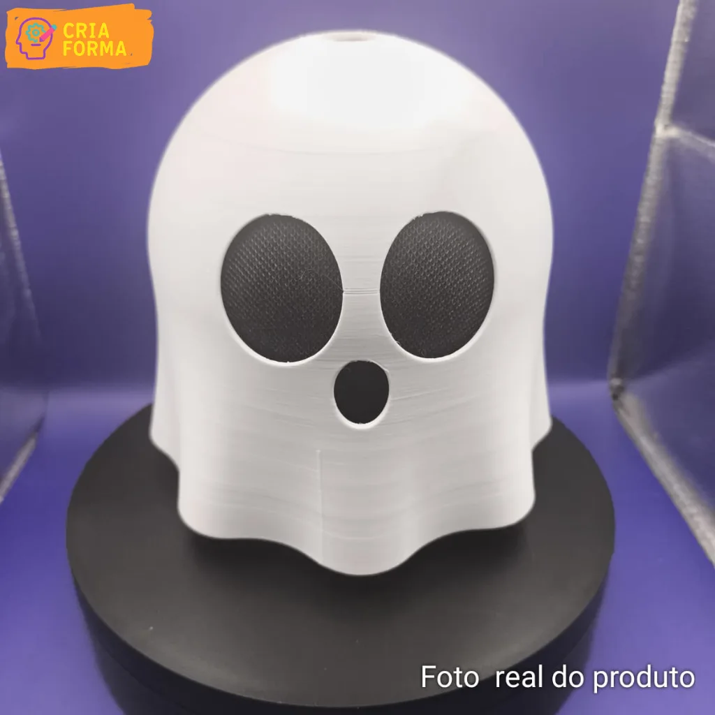 Capa Fantasminha para Alexa Echo Dot 5ª Geração | Suporte Decorativo com Base Impressão 3D