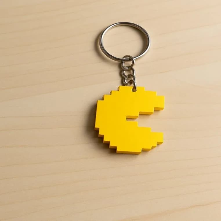 Chaveiro Pac-Man Pixel Geek Gamer Decorativo | Impressão 3D Personalizada | Presente Criativo